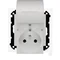 Simon 55 WMDW-00200O-114 Enchufe doble para versión IP44 con junta (módulo) 16 A, 250 V~, conectores rápidos. Tapa del color de la cubierta; Gris claro mate.