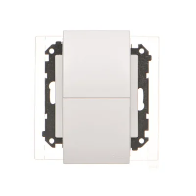 Simon 55 WMDW-00200O-114 Enchufe doble para versión IP44 con junta (módulo) 16 A, 250 V~, conectores rápidos. Tapa del color de la cubierta; Gris claro mate.