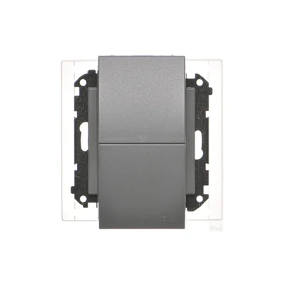 Simon 55 WMDW-00200O-116 Double socket for IP44 version with seal (module) 16 A, 250 V~, quick connectors. Flap in the color of the cover; Matte graphite