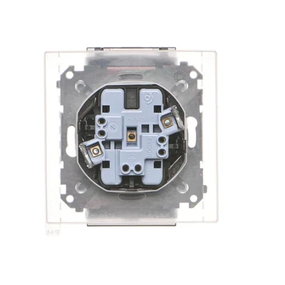 Simon 55 WMDW-00200O-116A Enchufe doble para versión IP44 con junta (módulo) 16 A, 250 V~, conectores rápidos. Tapa transparente; grafito mate.