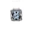 Simon 55 WMDW-00200O-143A Doble toma para versión IP44 con junta (módulo) 16 A, 250 V~, conectores rápidos. Tapa transparente; aluminio mate.