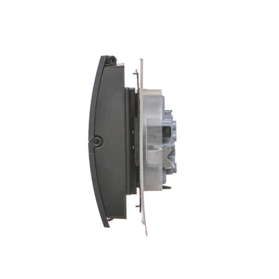 Simon 55 WMDW-00200O-149 Enchufe doble para versión IP44 con junta (módulo) 16 A, 250 V~, conectores rápidos. Tapa del color de la cubierta; negro mate.