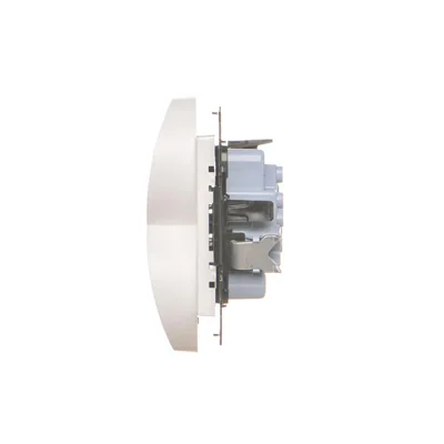 Simon 55 WMDW-00210N-111 Toma de corriente doble con toma de tierra y obturadores (módulo) 16 A, 250 V~, conectores rápidos; Blanco mate