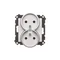 Simon 55 WMDW-00210N-143 Toma de corriente doble con conexión a tierra y obturadores (módulo) 16 A, 250 V~, conectores rápidos; aluminio mate