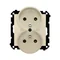 Simon 55 WMDW-00210N-144 Double socket outlet with grounding and shutters (module) 16 A, 250 V~, quick connectors; Champagne matt