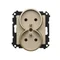 Simon 55 WMDW-00210N-144 Presa doppia con messa a terra e otturatori (modulo) 16 A, 250 V~, connettori rapidi; Champagne opaco