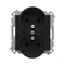 Simon 55 WMDW-00210N-149 Doppelsteckdose mit Erdung und Abdeckungen (Modul) 16 A, 250 V~, Schnellverbinder; Mattschwarz