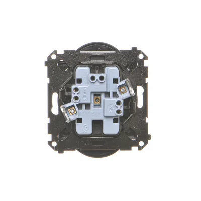 Simon 55 WMDW-00210N-149 Double prise de courant avec mise à la terre et obturateurs (module) 16 A, 250 V~, connecteurs rapides ; Noir mat