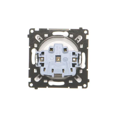 Simon 55 WMDW-50122x-111A Plug socket for IP44 version without seal (module) 16 A, 250 V~, quick connectors. Transparent flap; Matte white