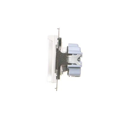Simon 55 WMDW-50122x-111A Plug socket for IP44 version without seal (module) 16 A, 250 V~, quick connectors. Transparent flap; Matte white