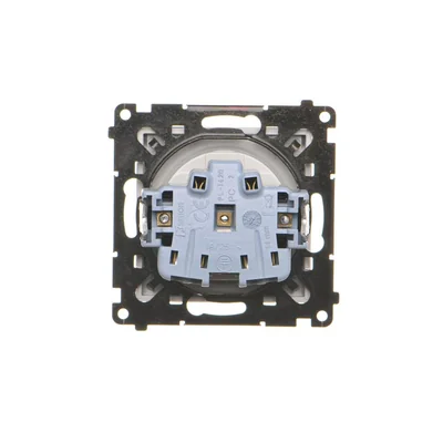 Simon 55 WMDW-50122x-114A Enchufe para versión IP44 sin junta (módulo) 16 A, 250 V~, conectores rápidos. Tapa transparente; Gris claro mate
