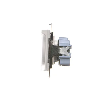 Simon 55 WMDW-50122x-114A Enchufe para versión IP44 sin junta (módulo) 16 A, 250 V~, conectores rápidos. Tapa transparente; Gris claro mate