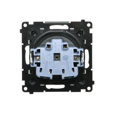 Simon 55 WMDW-50122x-116A Enchufe para versión IP44 sin junta (módulo) 16 A, 250 V~, conectores rápidos. Tapa transparente; grafito mate.