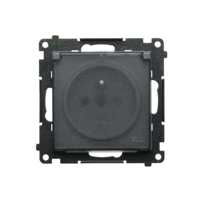 Simon 55 WMDW-50122x-116A Plug socket for IP44 version without seal (module) 16 A, 250 V~, quick connectors. Transparent flap; Matte graphite