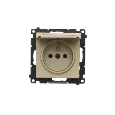 Simon 55 WMDW-50122x-144 Enchufe para versión IP44 sin junta (módulo) 16 A, 250 V~, conectores rápidos. Tapa del mismo color que la cubierta; Champagne mate.