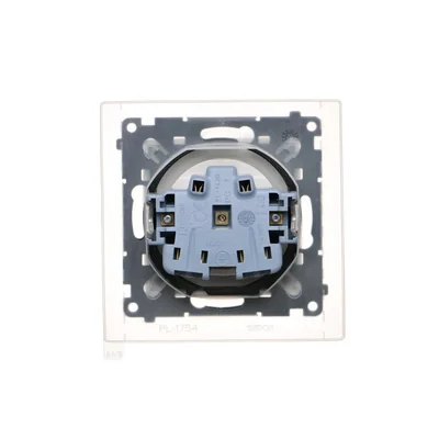 Simon 55 WMDW-50123x-111 Plug socket for IP44 version with seal (module) 16 A, 250 V~, quick connectors. Flap in the color of the cover; Matte white