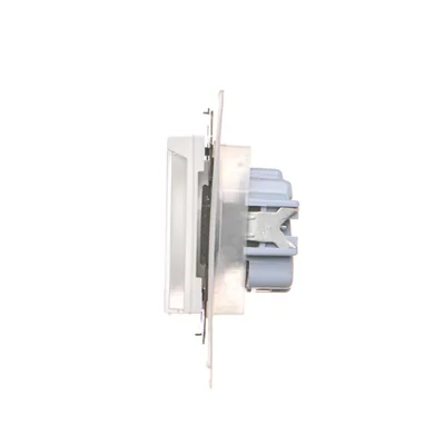 Simon 55 WMDW-50123x-111A Plug socket for IP44 version with seal (module) 16 A, 250 V~, quick connectors. Transparent flap; Matte white