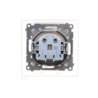 Simon 55 WMDW-50123x-114 Enchufe para versión IP44 con junta (módulo) 16 A, 250 V~, conectores rápidos. Tapa del color de la cubierta; Gris claro mate.