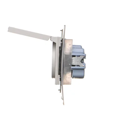 Simon 55 WMDW-50123x-114 Enchufe para versión IP44 con junta (módulo) 16 A, 250 V~, conectores rápidos. Tapa del color de la cubierta; Gris claro mate.