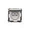 Simon 55 WMDW-50123x-143 Enchufe para versión IP44 con junta (módulo) 16 A, 250 V~, conectores rápidos. Tapa del color de la cubierta; aluminio mate.