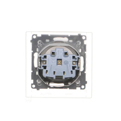 Simon 55 WMDW-50123x-143 Enchufe para versión IP44 con junta (módulo) 16 A, 250 V~, conectores rápidos. Tapa del color de la cubierta; aluminio mate.