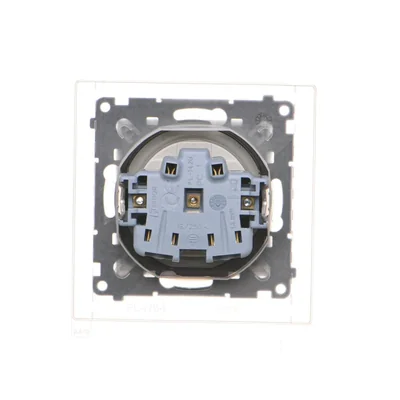 Simon 55 WMDW-50123x-143A Plug socket for IP44 version with seal (module) 16 A, 250 V~, quick connectors. Transparent flap; Matt aluminum