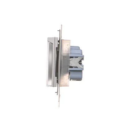 Simon 55 WMDW-50123x-143A Plug socket for IP44 version with seal (module) 16 A, 250 V~, quick connectors. Transparent flap; Matt aluminum