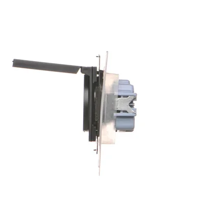 Simon 55 WMDW-50123x-149 Enchufe para versión IP44 con junta (módulo) 16 A, 250 V~, conectores rápidos. Tapa del color de la cubierta; negro mate.