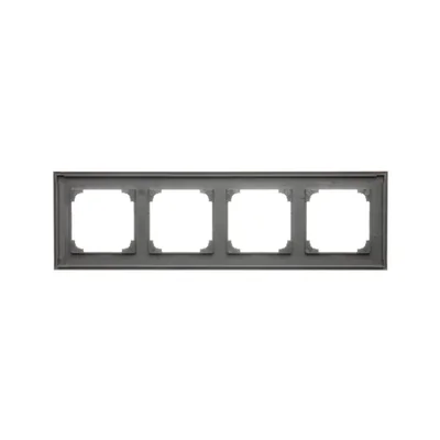 Simon 55 WMDZ-01104x-0116 4-gang LINE frame; Matte graphite