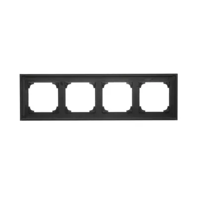 Simon 55 WMDZ-01104x-0149 4-gang LINE frame; Matte black