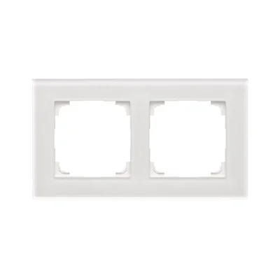 Simon 55 WMDZ-0120xZ-170 Marco Nature de 2 módulos; Cristal blanco esmerilado