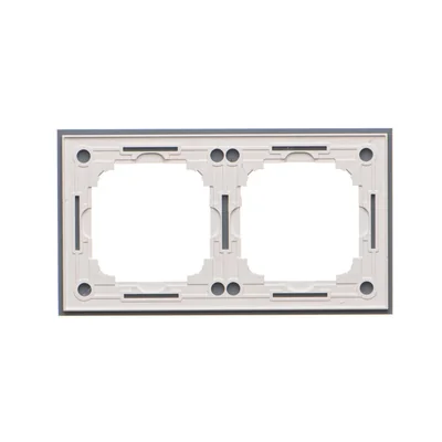 Simon 55 WMDZ-0120xZ-171 2-gang Nature frame; Cream frosted glass