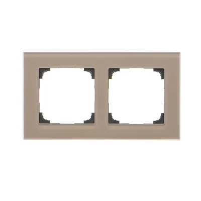 Simon 55 WMDZ-0120xZ-172 2-gang Nature frame; Beige frosted glass
