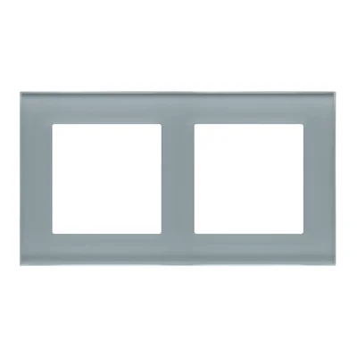 Simon 55 WMDZ-0120xZ-176 2-gang Nature frame; Frosted gray glass