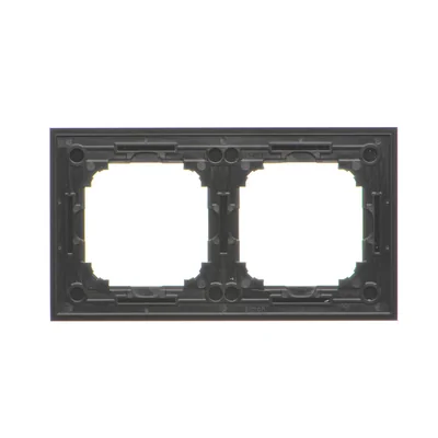 Simon 55 WMDZ-0120xZ-179 2-fach Natur-Rahmen; Mattiertes schwarzes Glas