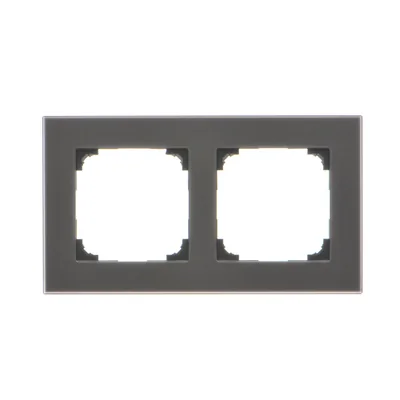 Simon 55 WMDZ-0120xZ-179, box doccia a 2 moduli con cornice Nature e vetro nero satinato.