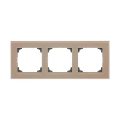 Simon 55 WMDZ-0130xZ-172 3-gang Nature frame; Beige frosted glass