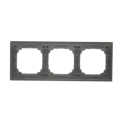 Simon 55 WMDZ-0130xZ-182, scatola di derivazione a 3 moduli con cornice Nature e vetro nero classico.