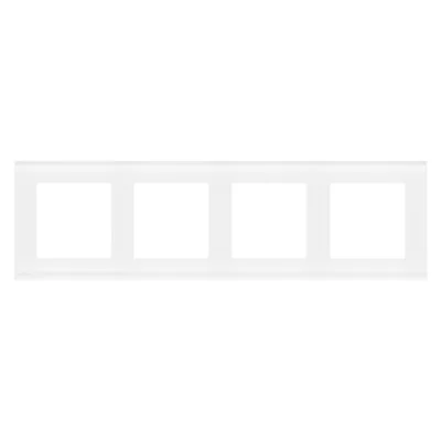 Simon 55 WMDZ-0140xZ-170 4-gang Nature frame; Frosted white glass