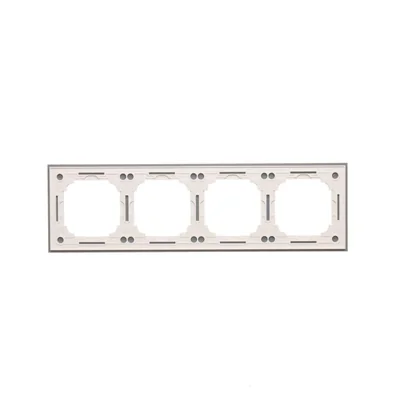 Simon 55 WMDZ-0140xZ-171, box a 4 posti con cornice Nature e vetro satinato color crema.