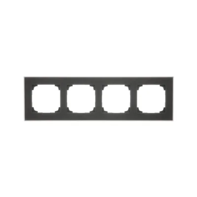 Simon 55 WMDZ-0140xZ-179, box a 4 moduli con cornice Nature e vetro nero satinato.