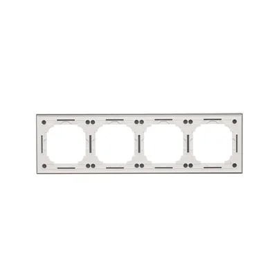 Simon 55 WMDZ-0140xZ-181 Marco Nature de 4 módulos; Cristal blanco clásico