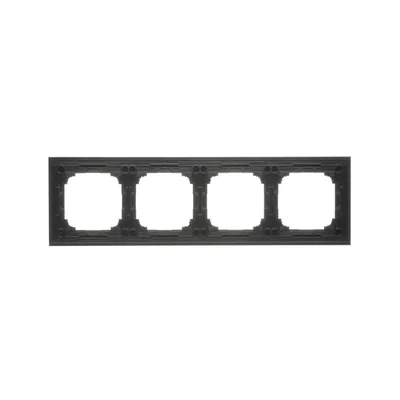 Simon 55 WMDZ-0140xZ-182 4-gang Nature frame; Classic black glass