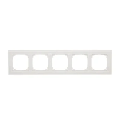 Simon 55 WMDZ-0150xZ-170 5-gang Nature frame; Frosted white glass