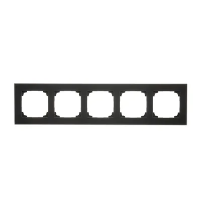 Simon 55 WMDZ-0150xZ-179 5-gang Nature frame; Frosted black glass