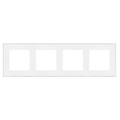 Simon 55 WMDZ-TRD4.163-111 4-gang DUO frame; White, chrome base