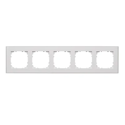 Simon 55 WMDZ-TRD5.163-111 5-gang DUO frame; White, chrome base