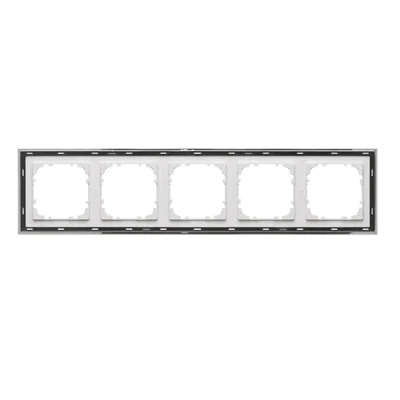 Simon 55 WMDZ-TRD5.163-111 5-gang DUO frame; White, chrome base