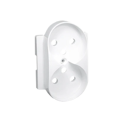 SIMON 82 Cache-prise double avec obturateurs pour chemins de courant pour cadres DETAIL, blanc
