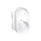 SIMON 82 Cache-prise double avec obturateurs pour chemins de courant pour cadres DETAIL, blanc